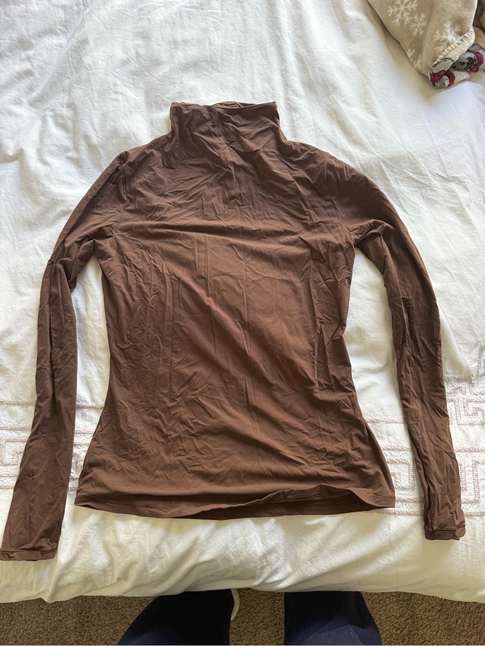 SKIMS Brown Long Sleeve Turtleneck Top